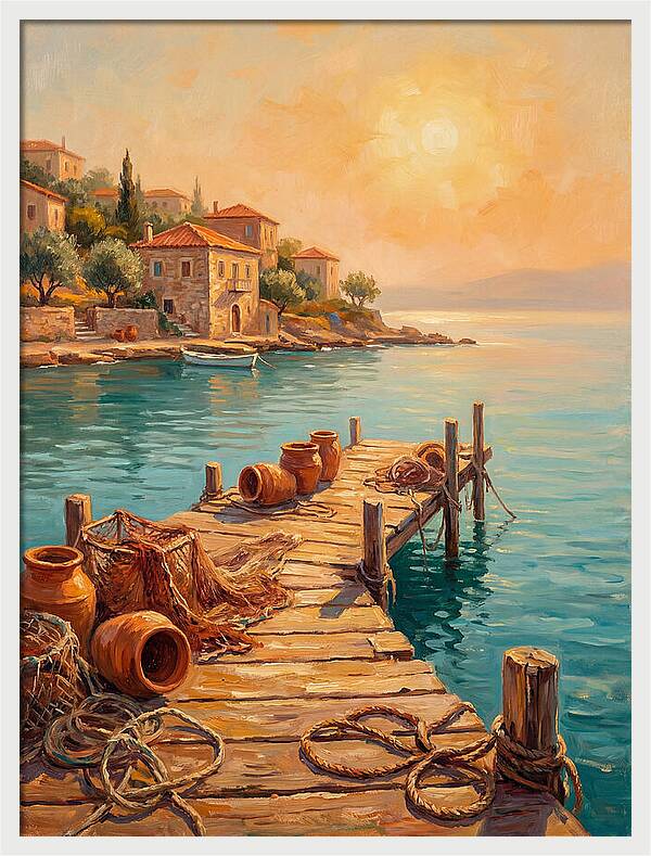 Mediterranean Dock At Sunset