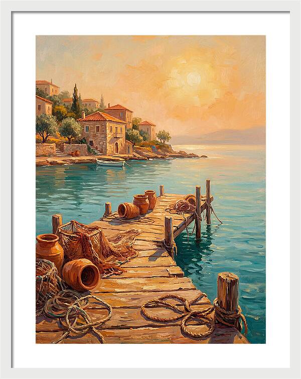 Mediterranean Dock At Sunset