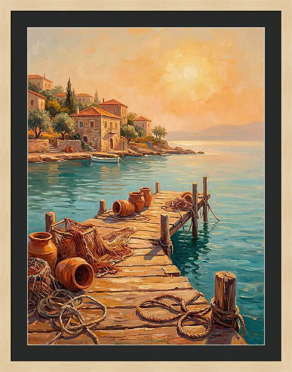 Mediterranean Dock At Sunset