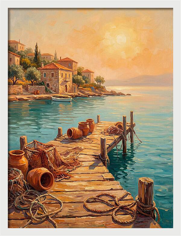 Mediterranean Dock At Sunset
