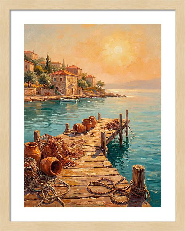 Mediterranean Dock At Sunset