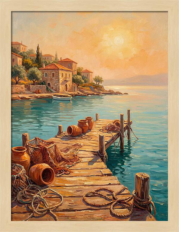 Mediterranean Dock At Sunset