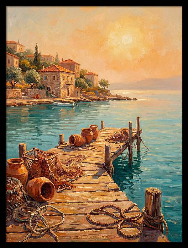 Mediterranean Dock At Sunset