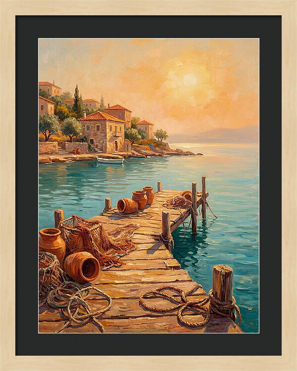 Mediterranean Dock At Sunset