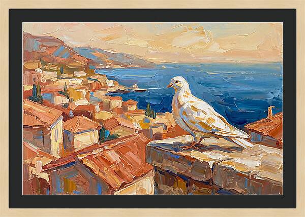 Mediterranean Dove Overlooking Coastline
