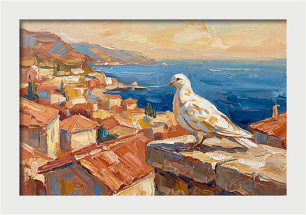 Mediterranean Dove Overlooking Coastline