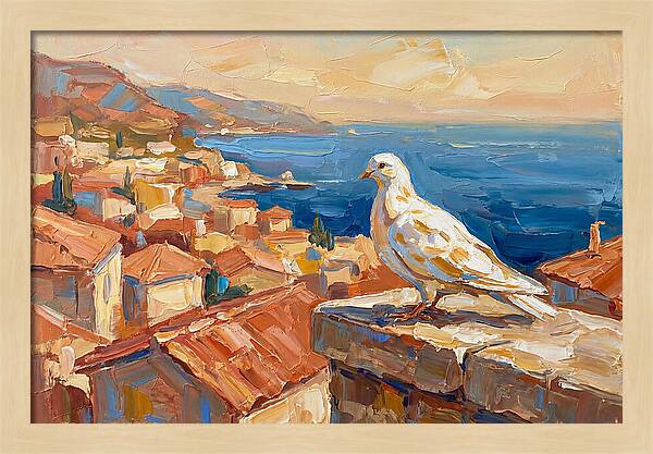 Mediterranean Dove Overlooking Coastline