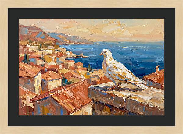 Mediterranean Dove Overlooking Coastline