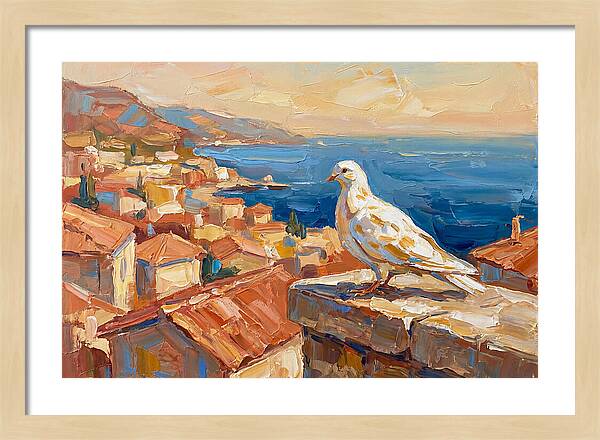 Mediterranean Dove Overlooking Coastline