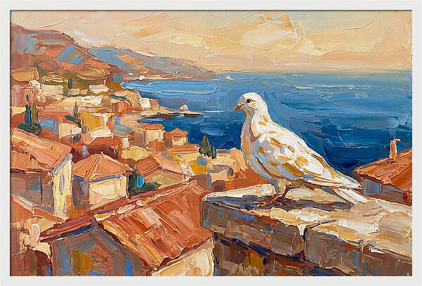 Mediterranean Dove Overlooking Coastline
