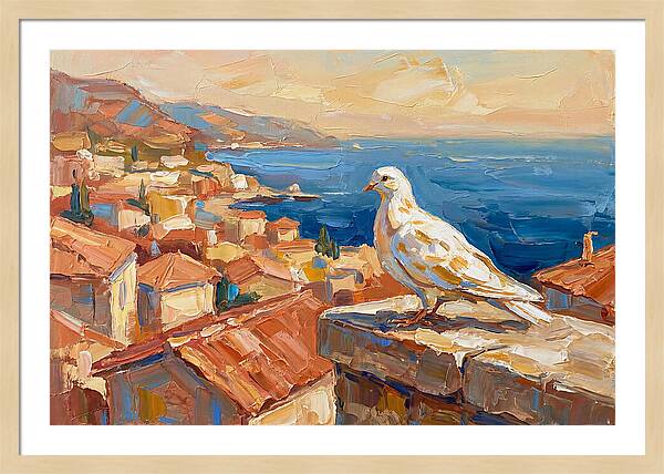 Mediterranean Dove Overlooking Coastline