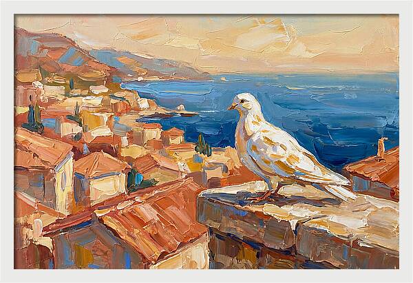 Mediterranean Dove Overlooking Coastline