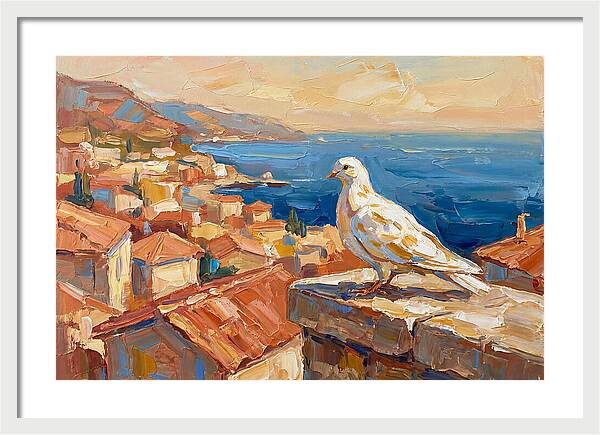 Mediterranean Dove Overlooking Coastline