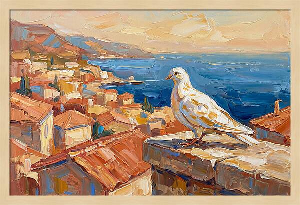 Mediterranean Dove Overlooking Coastline