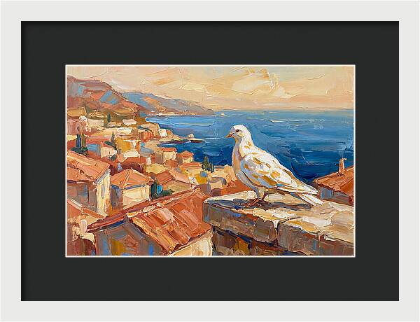 Mediterranean Dove Overlooking Coastline