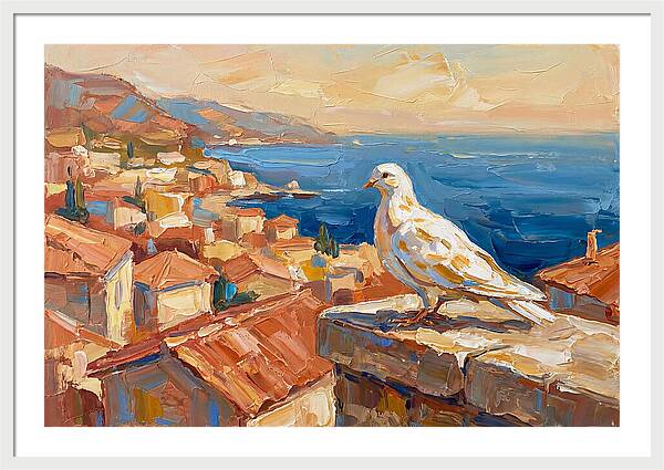 Mediterranean Dove Overlooking Coastline