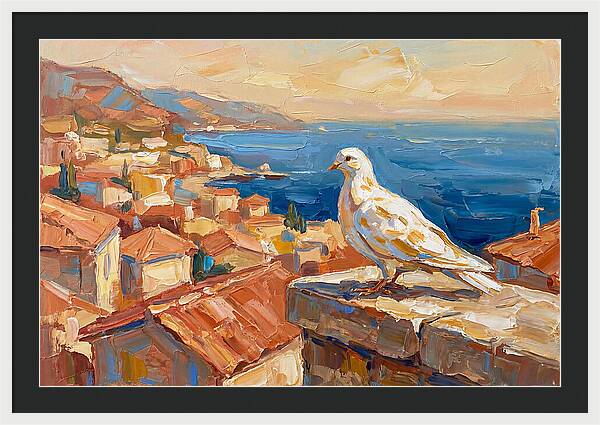 Mediterranean Dove Overlooking Coastline