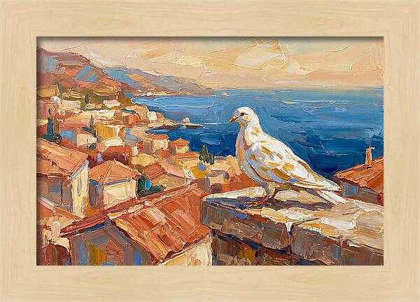 Mediterranean Dove Overlooking Coastline
