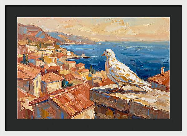 Mediterranean Dove Overlooking Coastline