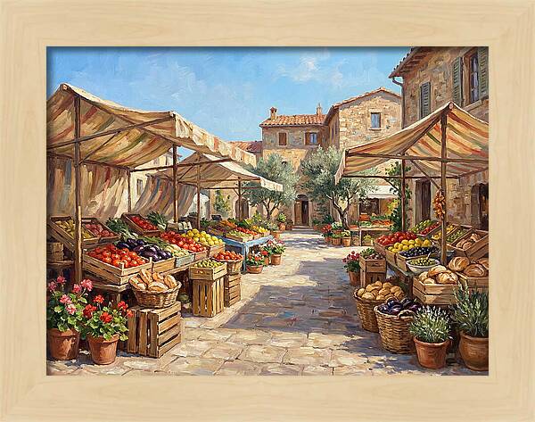 Mediterranean Farmers Market Scene