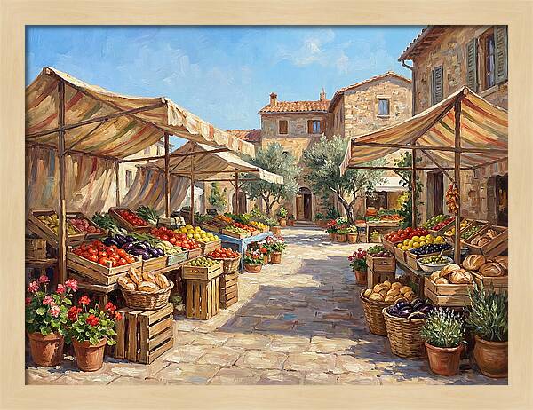Mediterranean Farmers Market Scene