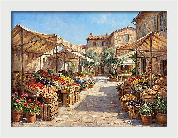Mediterranean Farmers Market Scene
