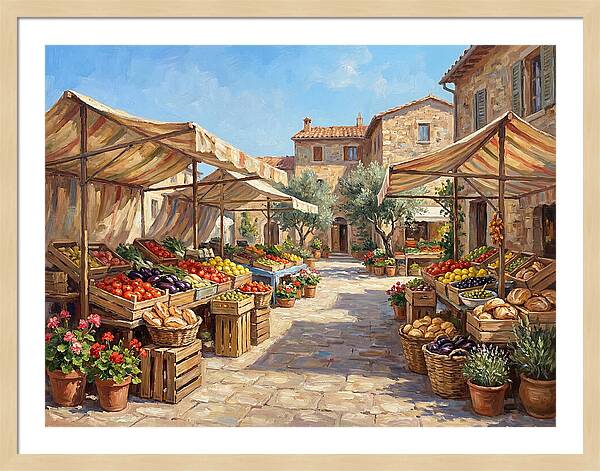 Mediterranean Farmers Market Scene