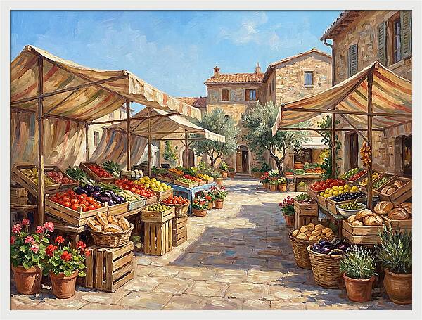 Mediterranean Farmers Market Scene