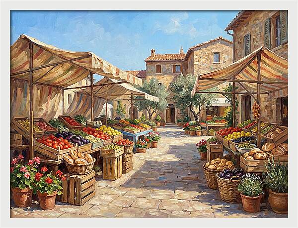 Mediterranean Farmers Market Scene