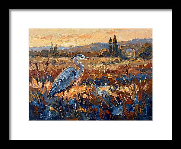 Mediterranean Heron At Dusk