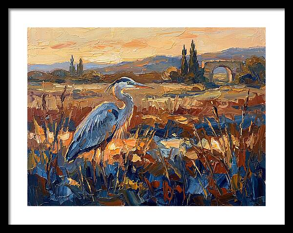 Mediterranean Heron At Dusk