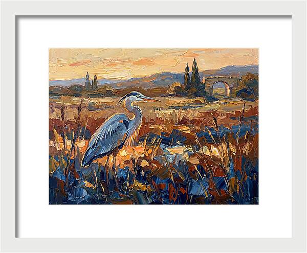 Mediterranean Heron At Dusk