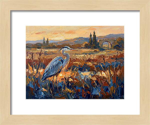 Mediterranean Heron At Dusk