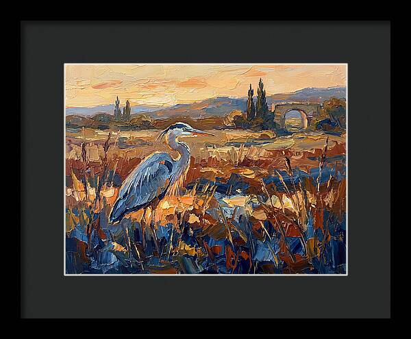Mediterranean Heron At Dusk