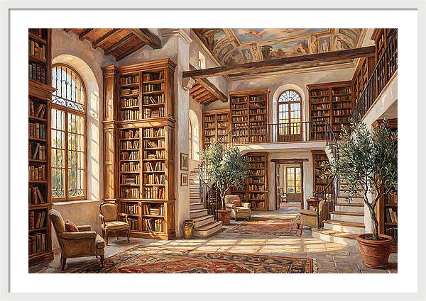 Mediterranean Library Interior