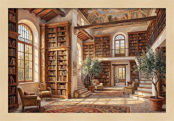 Mediterranean Library Interior
