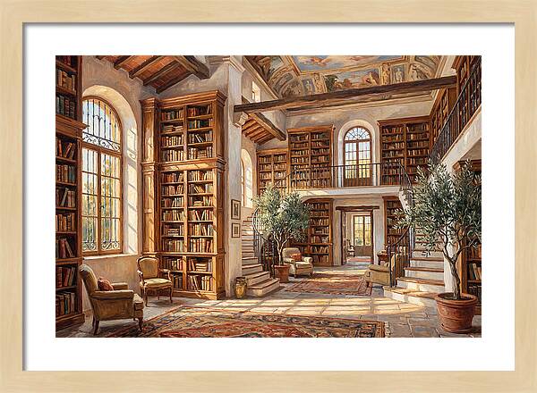 Mediterranean Library Interior