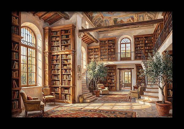 Mediterranean Library Interior