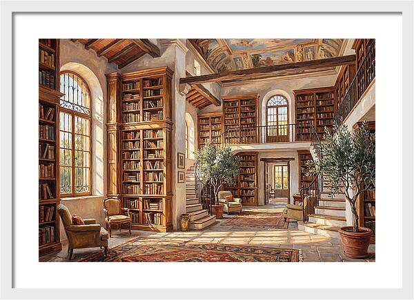 Mediterranean Library Interior