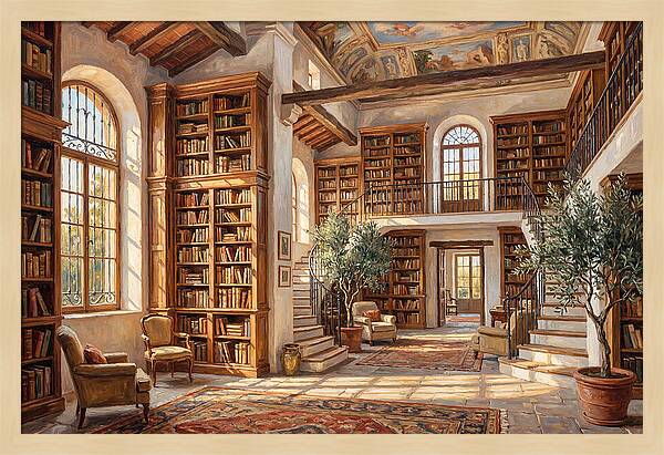 Mediterranean Library Interior