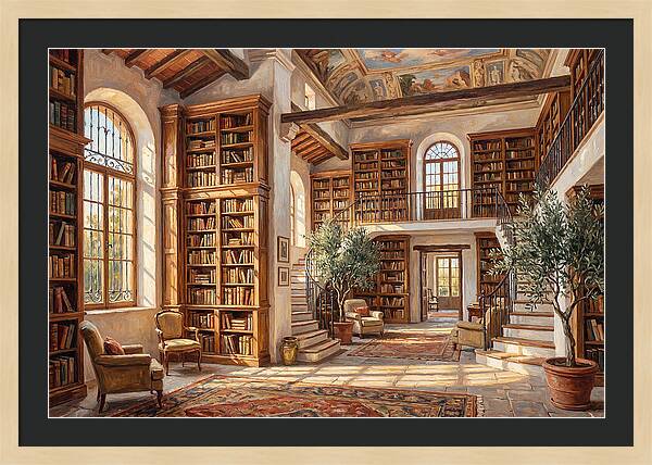 Mediterranean Library Interior