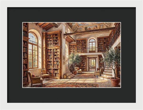 Mediterranean Library Interior