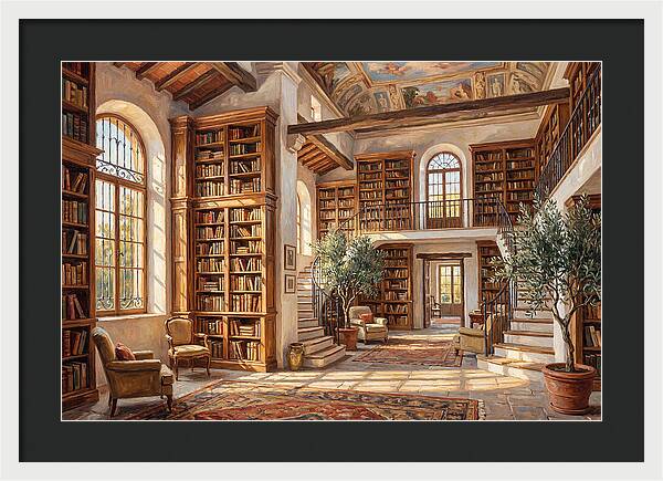 Mediterranean Library Interior