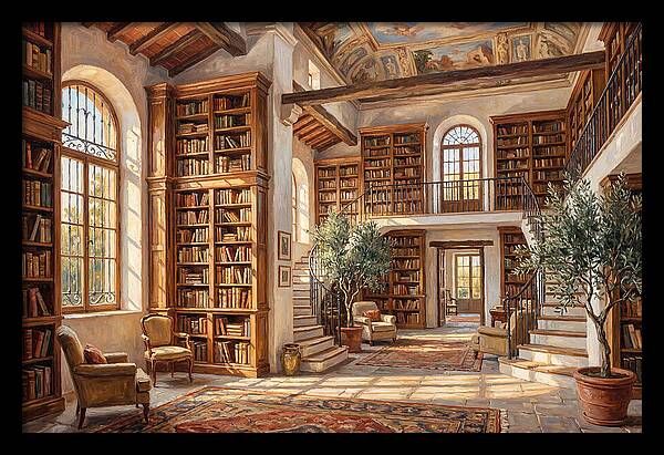 Mediterranean Library Interior