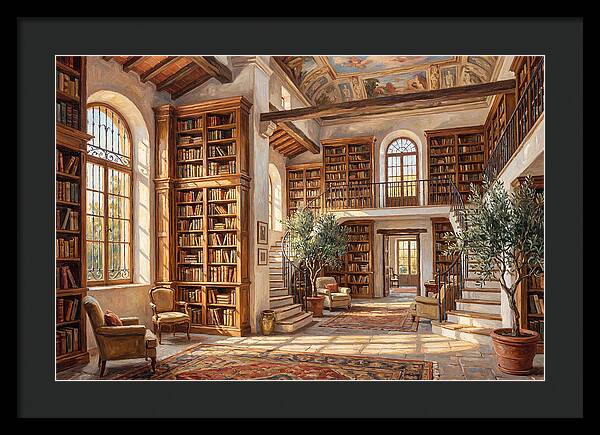 Mediterranean Library Interior