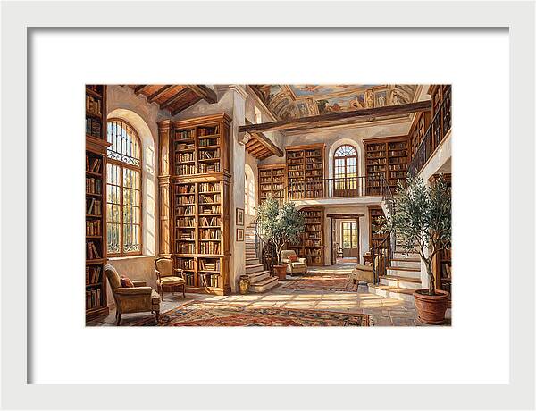 Mediterranean Library Interior
