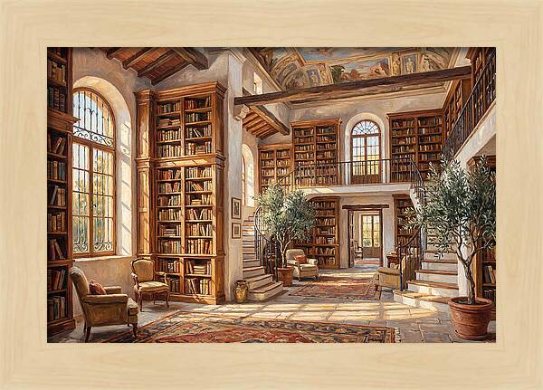 Mediterranean Library Interior