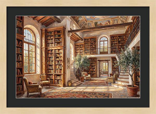 Mediterranean Library Interior