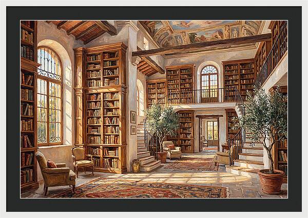 Mediterranean Library Interior