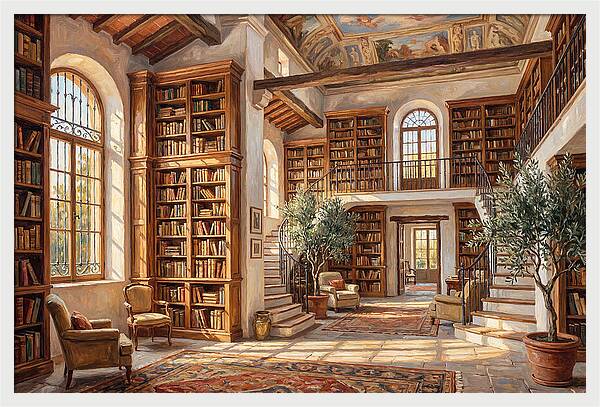 Mediterranean Library Interior